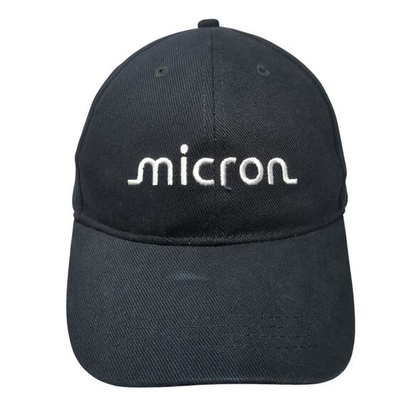 Micron Slideback Baseball Cap Black One Size Adjustable Embroidered Promo Shop - Picture 1 of 10
